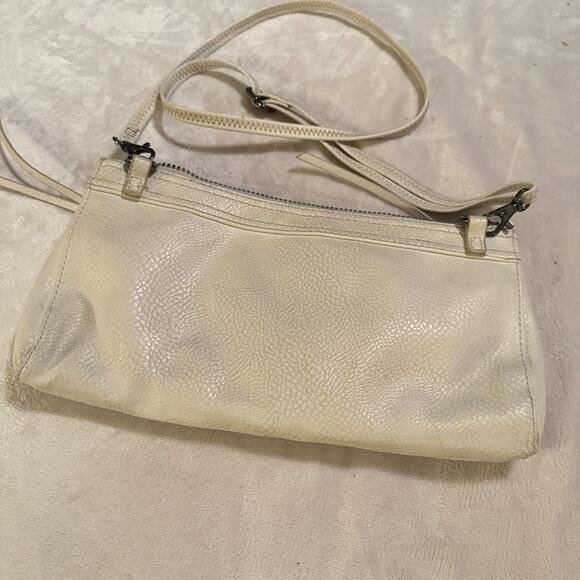 Carlos Santana Ivory Crossbody Bag Purse zippered studded small faux leather - Picture 3 of 11